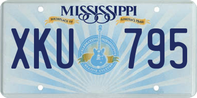 MS license plate XKU795