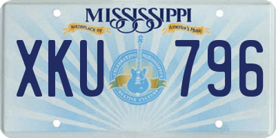 MS license plate XKU796