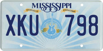 MS license plate XKU798