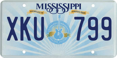 MS license plate XKU799