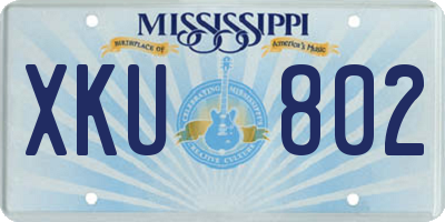 MS license plate XKU802