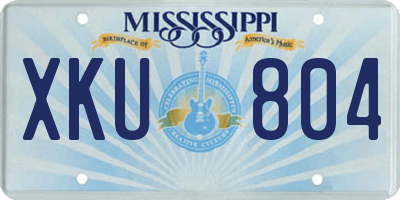 MS license plate XKU804