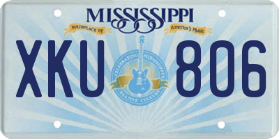MS license plate XKU806