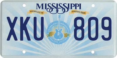 MS license plate XKU809