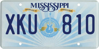 MS license plate XKU810
