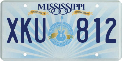 MS license plate XKU812