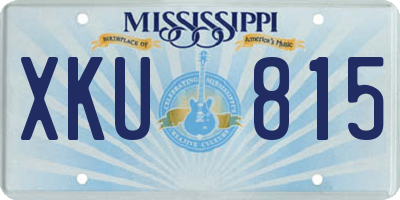 MS license plate XKU815