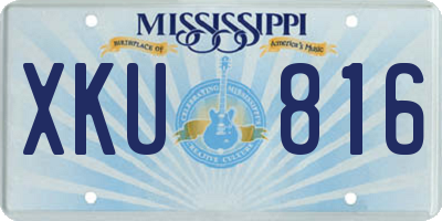 MS license plate XKU816