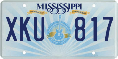 MS license plate XKU817