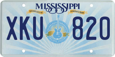MS license plate XKU820