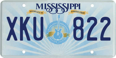MS license plate XKU822