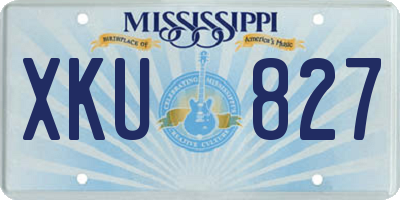 MS license plate XKU827