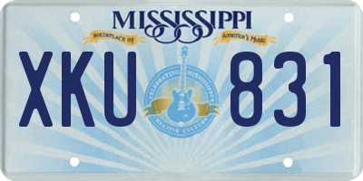 MS license plate XKU831