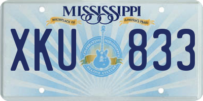 MS license plate XKU833