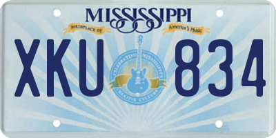 MS license plate XKU834