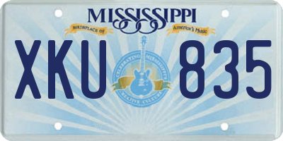 MS license plate XKU835