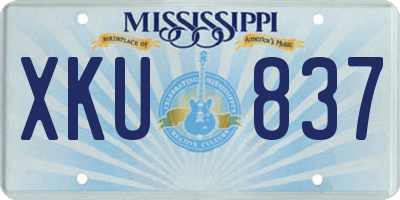 MS license plate XKU837