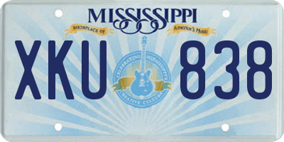 MS license plate XKU838