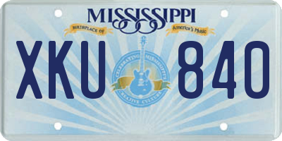 MS license plate XKU840