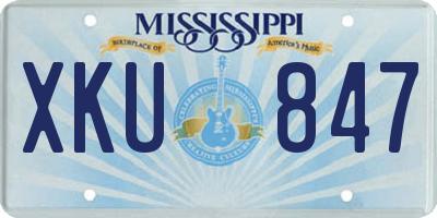 MS license plate XKU847