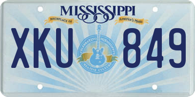 MS license plate XKU849