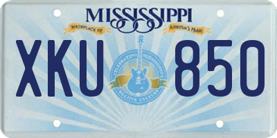 MS license plate XKU850