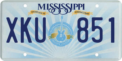 MS license plate XKU851