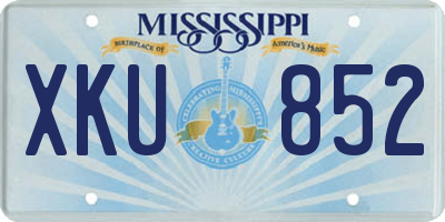 MS license plate XKU852