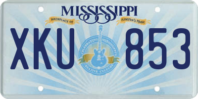 MS license plate XKU853