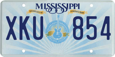MS license plate XKU854