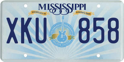MS license plate XKU858