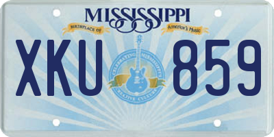 MS license plate XKU859