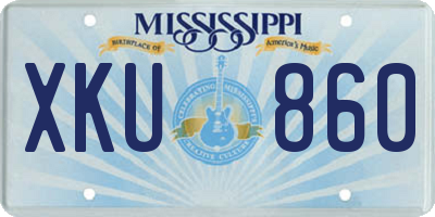MS license plate XKU860
