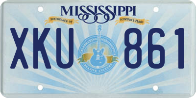 MS license plate XKU861