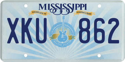 MS license plate XKU862