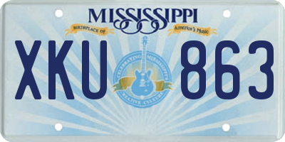 MS license plate XKU863