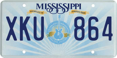 MS license plate XKU864