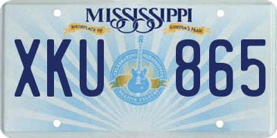 MS license plate XKU865