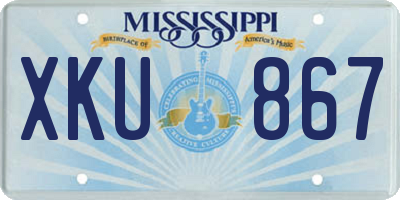 MS license plate XKU867