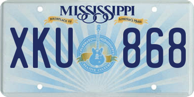 MS license plate XKU868