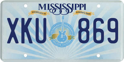MS license plate XKU869