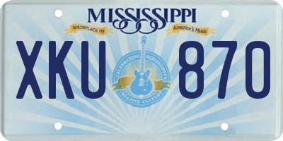 MS license plate XKU870