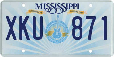 MS license plate XKU871