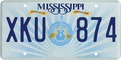 MS license plate XKU874