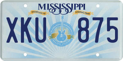 MS license plate XKU875