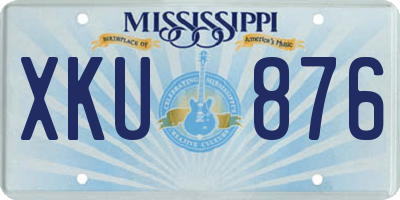 MS license plate XKU876