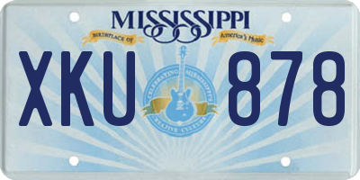 MS license plate XKU878
