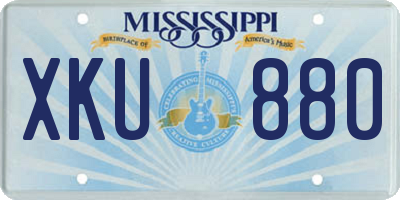 MS license plate XKU880