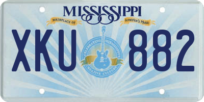 MS license plate XKU882