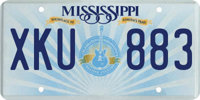 MS license plate XKU883